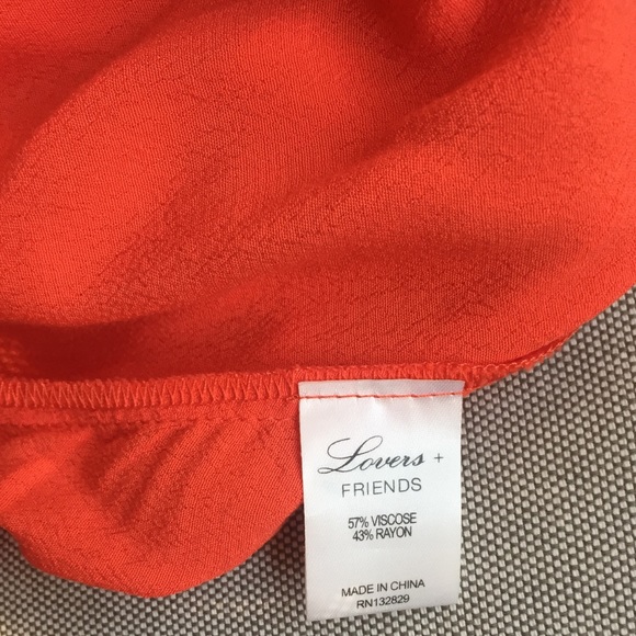 LOVERS + FRIENDS Bright Coral Wrap Tank - Picture 4 of 6